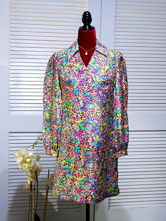 Lilly Pulitzer Dresses & Skirts - Lilly Pulitzer Women's Silk Booty Caw Print Long Sleeves Tunic Dress Sz 2 2566